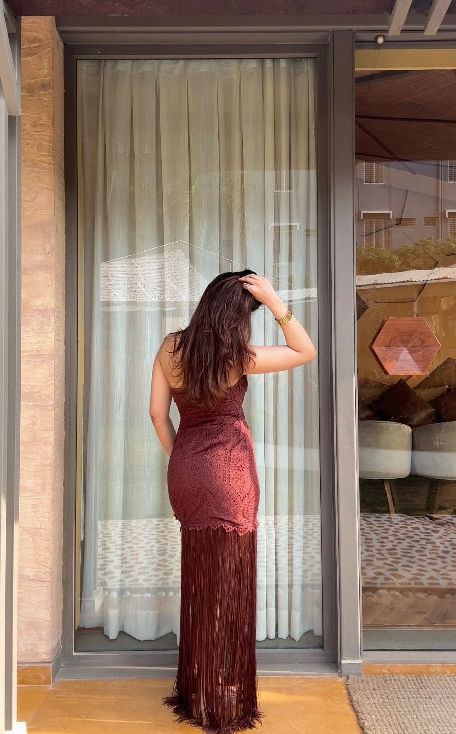 Cocoa Fringe Dress